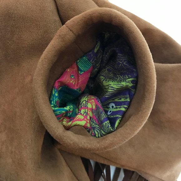 MOTHER On The Fringe Faux Suede Fringed Western Style Boho Crop Jacket Sz XS - Picture 11 of 16